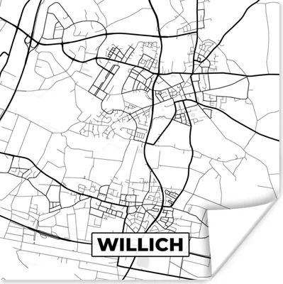 Produktbild von MuchoWow® Poster Willich - Karte - Stadtplan 100x100 cm - Babyzimmer