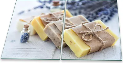 Produktbild von Herdabdeckplatte Glaskeramik 2-Teilig 2x40x52 Essen Gelb Abdeckung Spritzschutz Glas