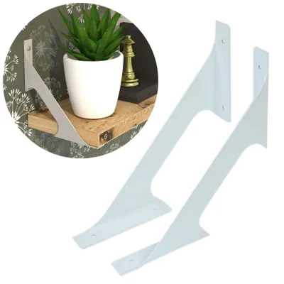 Produktbild von Moderne Regalträger für Wandregale, FLEX 200 x 200 mm, weiß, 2 Stück