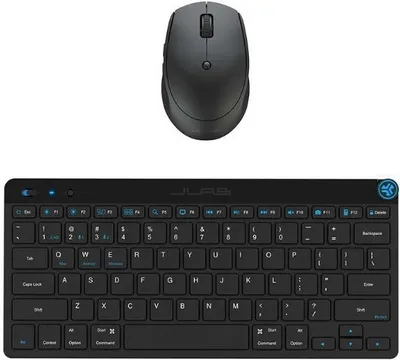 Produktbild von JLab IEUDEKMGOBUNDLE4, Mini, Kabellos, Bluetooth, QWERTY, Schwarz, Maus enthalten