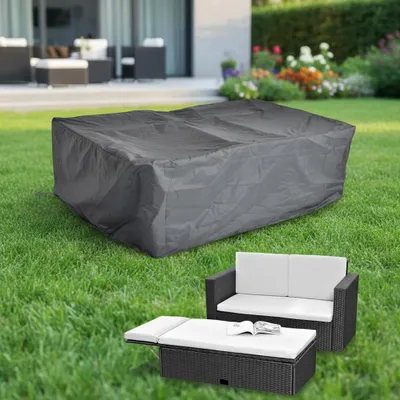 Immagine prodotto di Copertura protettiva 125x123x74 Nero mobili da giardino in rattan copertura telone copertura intemperie