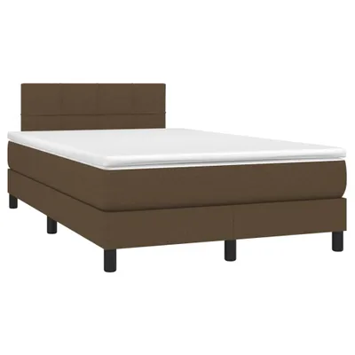 Produktbild von vidaXL Boxspringbett mit Matratze Dunkelbraun 120x200 cm Stoff