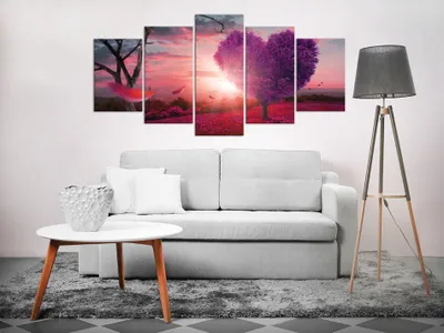 Produktbild von Akustikbild Natur Landschaft 200x100 cm Bilder Akustikschaum Hochleistungsschallabsorber Schallschutz Leinwand 5 tlg Wandbild Raumakustik Schalldämmung c-C-0015-b-o