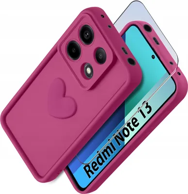 Immagine prodotto di Custodia per Xiaomi Redmi Note 13 4G in silicone OPACO cuore + Vetro protettivo 9H