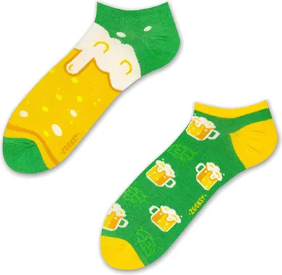 Produktbild von Kurze Herrensocken "Hopfen", Größe 41-46, bunte Socken mit lustigem Muster