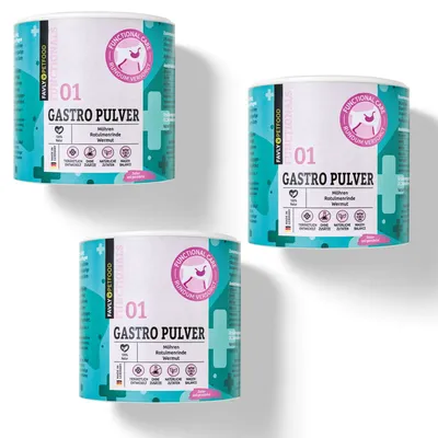 Produktbild von Favly Gastro Pulver Hund 3x 300g – Ergänzungsfutter Verdauung Magen sensitiv DE