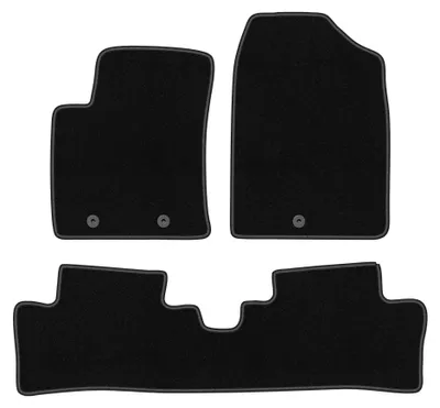 Zdjęcie produktu dla Dywaniki samochodowe welurowe BASIC do: Hyundai i10 II (2013-, hatchback) czarne, z mocowaniami