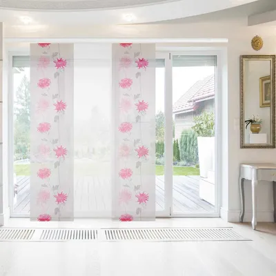 Produktbild von Bestlivings Flächenvorhang Elena 3er Pack "bedruckt" (B x H) 60 x 260 cm Himbeere Floral, bedruckter Schiebevorhang, in vielen Farben