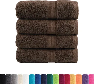 Produktbild von vidaXL Premium-Waschtücher SOLUND 4 Stk. Braun 30x30 cm 600 g/m²