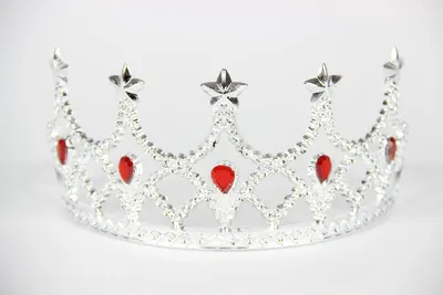 Produktbild von Diadem silber mit roten Steinen