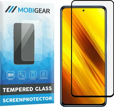 Produktbild von Mobigear Premium  POCO X3 Panzerglas Gehärtetes Glas Displayschutz - Hüllenfreundlich - Schwarz