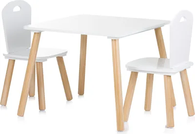 Obrázek produktu pro Dětská sada Chipolino - stůl se dvěma židlemi, MDF, bílá