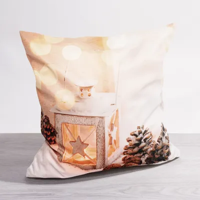 Produktbild von Kissen Deko braun Laternenglanz 40x40 Polyester kissenbezug Dekokissen