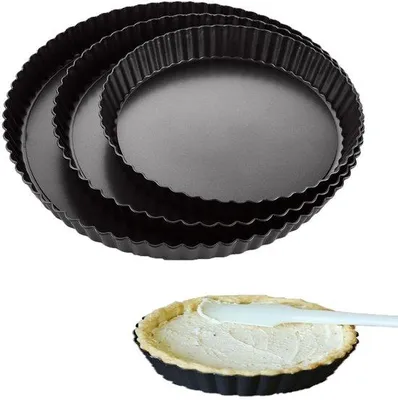 Produktbild von Famanu Quicheformen Set - Antihafteig, Schwarz, 3 Größen