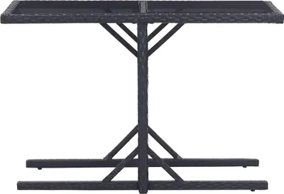 Produktbild von vidaXL Gartentisch Schwarz 110×53×72 cm Glas und Poly Rattan
