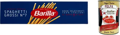 Produktbild von 10x Lange Nudeln Pasta Spaghetti Grossi n.7, 100% italienisch Nudeln 500g + Italian Gourmet polpa 400g