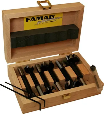 Produktbild von FAMAG Bormax 2.0 prima Staketenbohrersatz 5-teilig WS D=16,18,20,22,25mm im Holzkasten