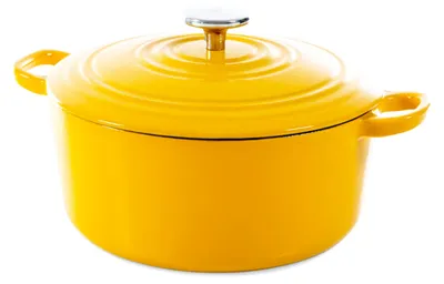 Gusseisen-Bräter 28 cm / 6,7 L, emailliert, Deckel, Sunny Yellow