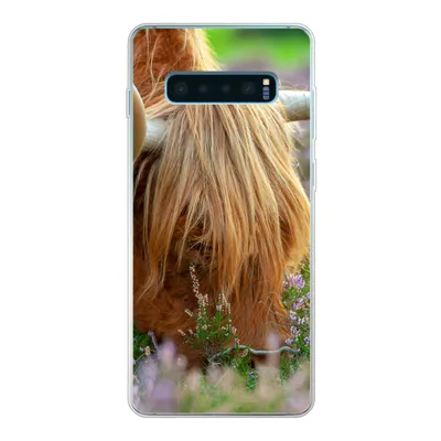 Produktbild von MuchoWow® Handyhülle Schutzhülle Hülle für Samsung Galaxy S10 Plus Schottischer Hochländer - Hörner - Heidekraut Silikon Softcase Handy Hülle - Schutzhülle