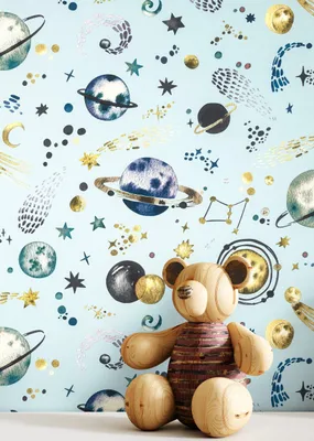 Produktbild von NEWROOM Tapete Galaxy Blue Blau Vliestapete - Kinder Galaxie Sterne Germany