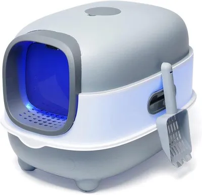 Obrázek produktu pro Automatická kočičí toaleta se senzorovou technologií – Elegantní kočičí toaleta do interiéru – Kočičí toaleta bez nutnosti drhnutí – Bez zápachu a hygienická – Ideální pro malá i velká koťata – Utěsněná kočičí toaleta se samočisticím systémem