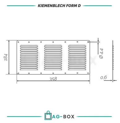 Produktbild von AG-BOX Kiemenblech 358x18mm Typ D, 10 Stück
