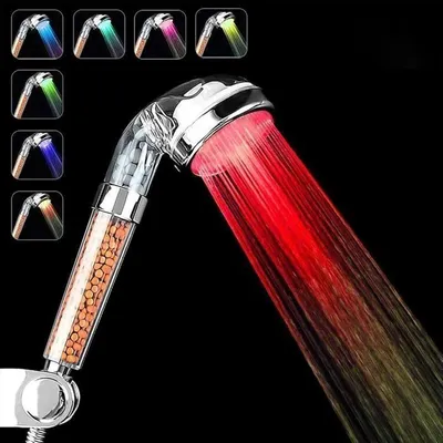 Produktbild von Duschkopf, LED-Duschkopf mit 7 Farbwechsel, Hochdruck-LED-Duschkopf für Bad und Spa, energiesparend