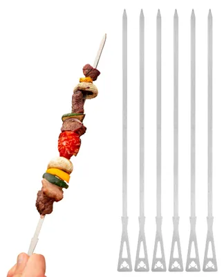 Grillspieße aus Edelstahl, 6 Stück, 46,8 cm, mit Tasche