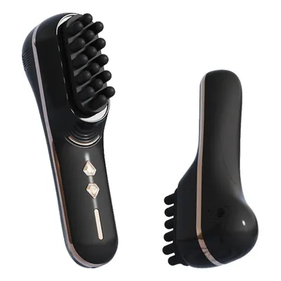 Produktbild von Kopfhaut-Massagegerät und Haarbürste, Elektrische Bürste mit 5 Intensitätsstufen und horizontaler Vibration