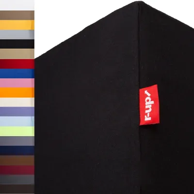 Produktbild von r-up Passt Spannbettlaken 180x200-200x220 bis 35cm Höhe schwarz 100% Baumwolle 130g/m²
