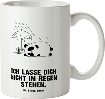 Produktbild von Mr. & Mrs. Panda Keramikbecher Panda Freundschaft - Weiß - Geschenk, Keramiktasse, Teebecher, Große Tasse, Teepott, Riesenkaffeetasse, Kaffeepott