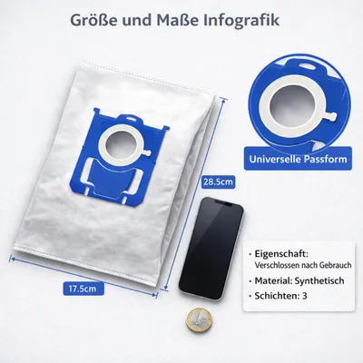 Produktbild von 20x Staubsaugerbeutel - S-Bag Ersatz - Geeignet für Philips und AEG, KI-generiertes Bild