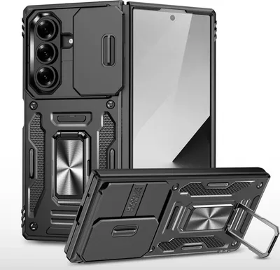 Immagine prodotto di Per Samsung Galaxy Z Fold7 5G Armor Camera Hybrid Cover protettiva Anello Nero