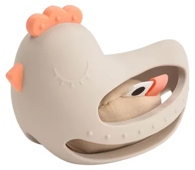 Image de Done by Deer - Jouet à saisir et à mordiller avec hochet Clucky - Sable