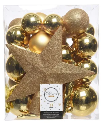 Productafbeelding van Kerstballen mix 33 st Licht Goud Kerst Decoris