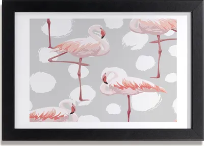 Produktbild von Bild 30x20 MDF-Rahmen, Wandkunst Flamingos