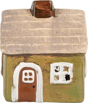 Immagine prodotto di Clayre & Eef Portacandele House 8x7x10 cm in Vetroceramica verde