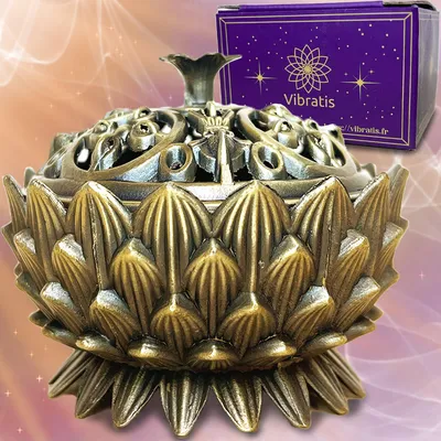 Lotus-Räucherstäbchenhalter aus Metall, silber, 7x4x7 cm