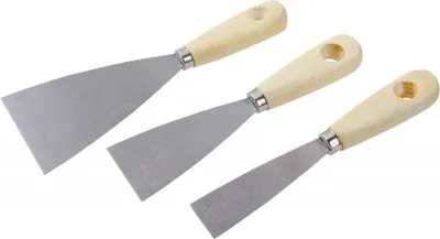Zdjęcie produktu dla Zestaw szpatułek Levior z drewnianą rączką 3szt 30, 50, 80mm