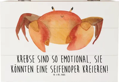 Produktbild von Mr. & Mrs. Panda Box Emotionaler Krebs 22 x 15 cm - Weiß - Geschenk, Geschenke Sternzeichen, Seifenoper, Tierkreiszeichen, Horoskop, Astrologie, Emotionalität, fotobox