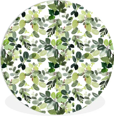 Produktbild von MuchoWow® Rundes Wandbild - Runde Bilder Pflanzen - Aquarell - Grün Ø 60 cm Kreis Wanddekoration Kunststoff - Wandkreis - Wandschmuck - Wand Kreis - Das Schlafzimmer - Die Bilder - Wandmalerei - Kunst für das Haus - das Plastik