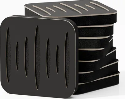 Produktbild von 8er-Pack - Mini-Schallabsorptions-Diffus-Akustikplatte | 23 x 23 cm | Farbe perforierte Platten: (Schwarz, COLUMBIA)