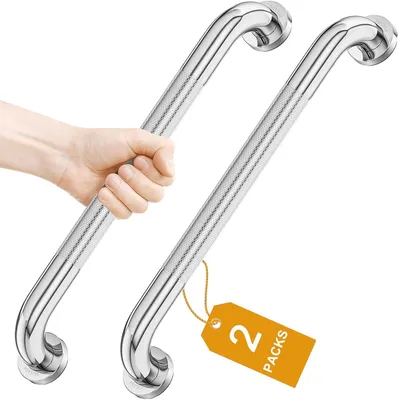 Produktbild von Haltegriff, 2 Stück Edelstahl Handlauf, Dusche Sicherheit Griff, Rutschfest, mit Anti-Rutsch-Rändelgriff, für Bad Badewanne Dusche