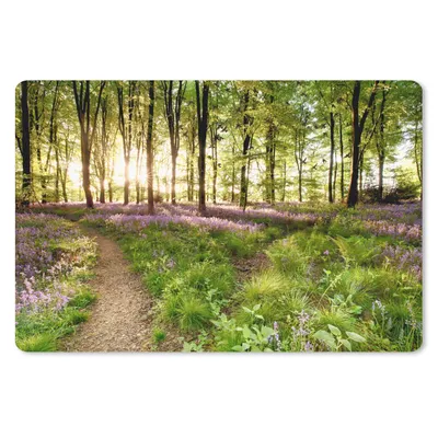 Produktbild von MuchoWow® Schreibtischunterlage Blumen - Frühling - Vögel 60x40 cm - XXL Mauspad - Großes Mauspad