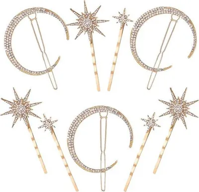 Productafbeelding van Elegante strass haarspelden set voor dames en meisjes - 9 stuks voor dik en dun haar