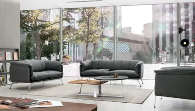 Zdjęcie produktu dla Fotel z imitacji skóry w kolorze czarnym, nowoczesny design, wygodny