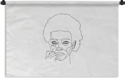 Produktbild von MuchoWow® Wandteppich Wandbehang Linienkunst - Frauen - Abstrakt 90x60 cm Tapisserie Dekoration Wandtuch - Wandskulpturen - Bildteppich