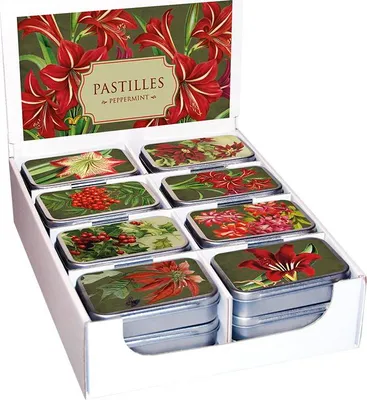 Obrázek produktu pro Pastilky v plechové dóze Red Christmas Flowers