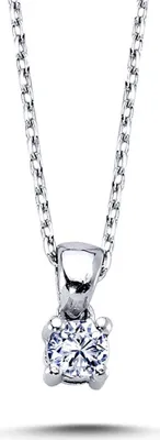 Produktbild von 0,10 Carat Diamant Solitär Collier 14 Karat Weißgold