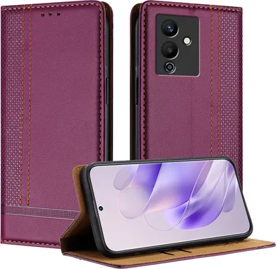 Obrázek produktu pro Pouzdro na mobilní telefon pro Infinix Note 12 5G/Note 12 Pro 5G kožené flipové ochranné pouzdro s funkcí stojánku fialové